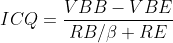 ICQ=\frac{VBB-VBE}{RB/\beta +RE}